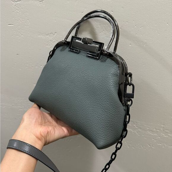 Handmade Genuine Premium Togo Leather Top Handles Bag/ Crossbody & 2 Chains - Picture 13 of 16